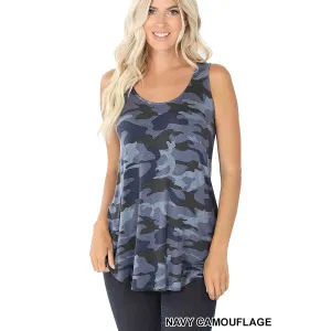 Zenana Cool in Camo Tank in Purple
