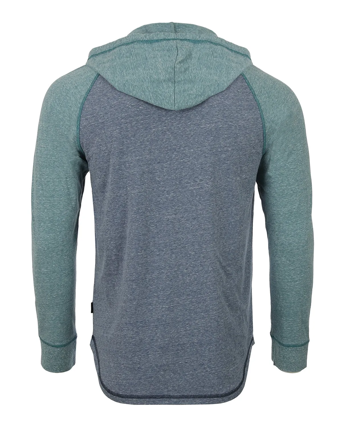 ZIMEGO Men's Long Sleeve Henley Raglan Hoodie with Kangaroo Pocket